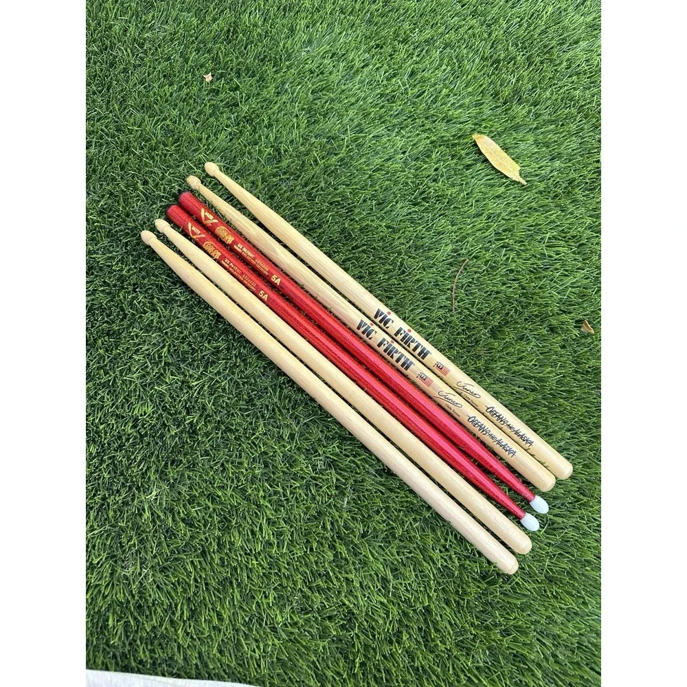 Lot of 3 Pairs Drumsticks Vic Firth Chris Turner Vater Color Wrap 5A & Wood